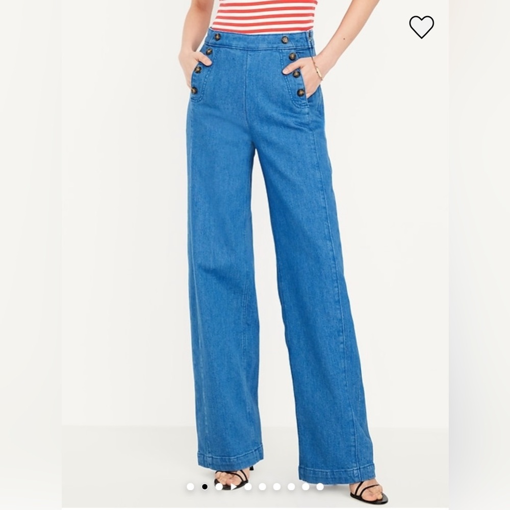 Old Navy extra high-waisted Mariner wide-leg jeans 12 NWT